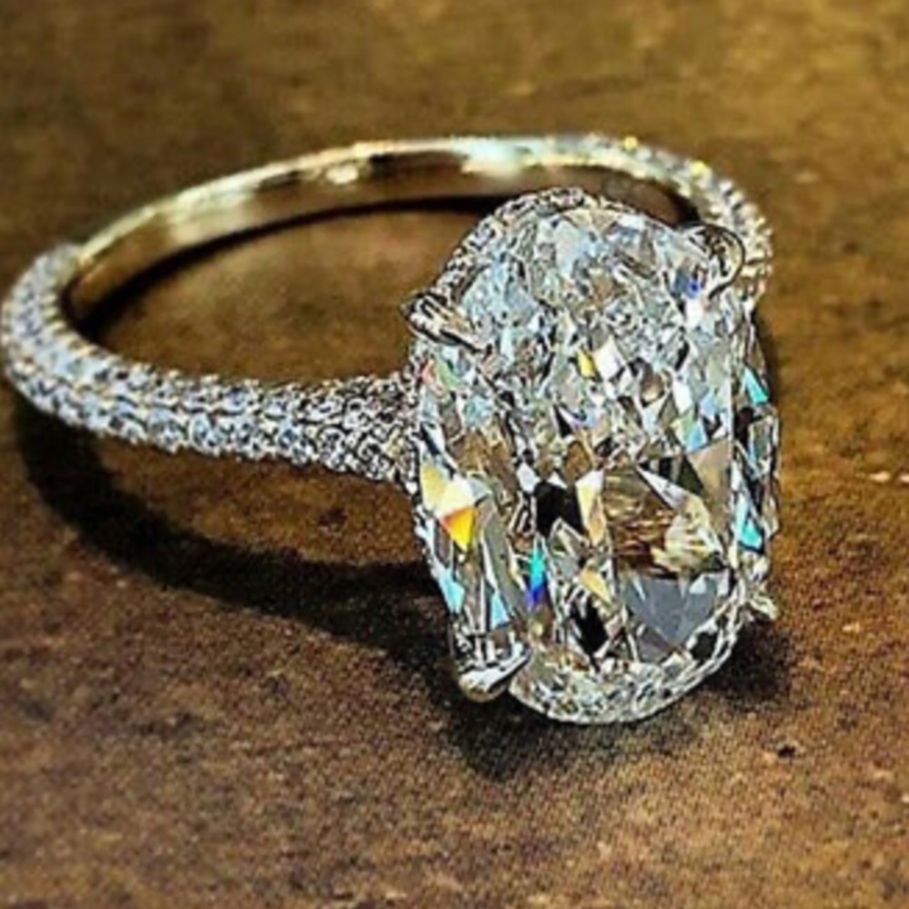 NEW 925 Sterling silver diamond stone ring